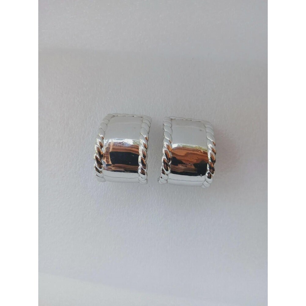 1980s Givenchy Clip On Rope Border Earrings 1.375"